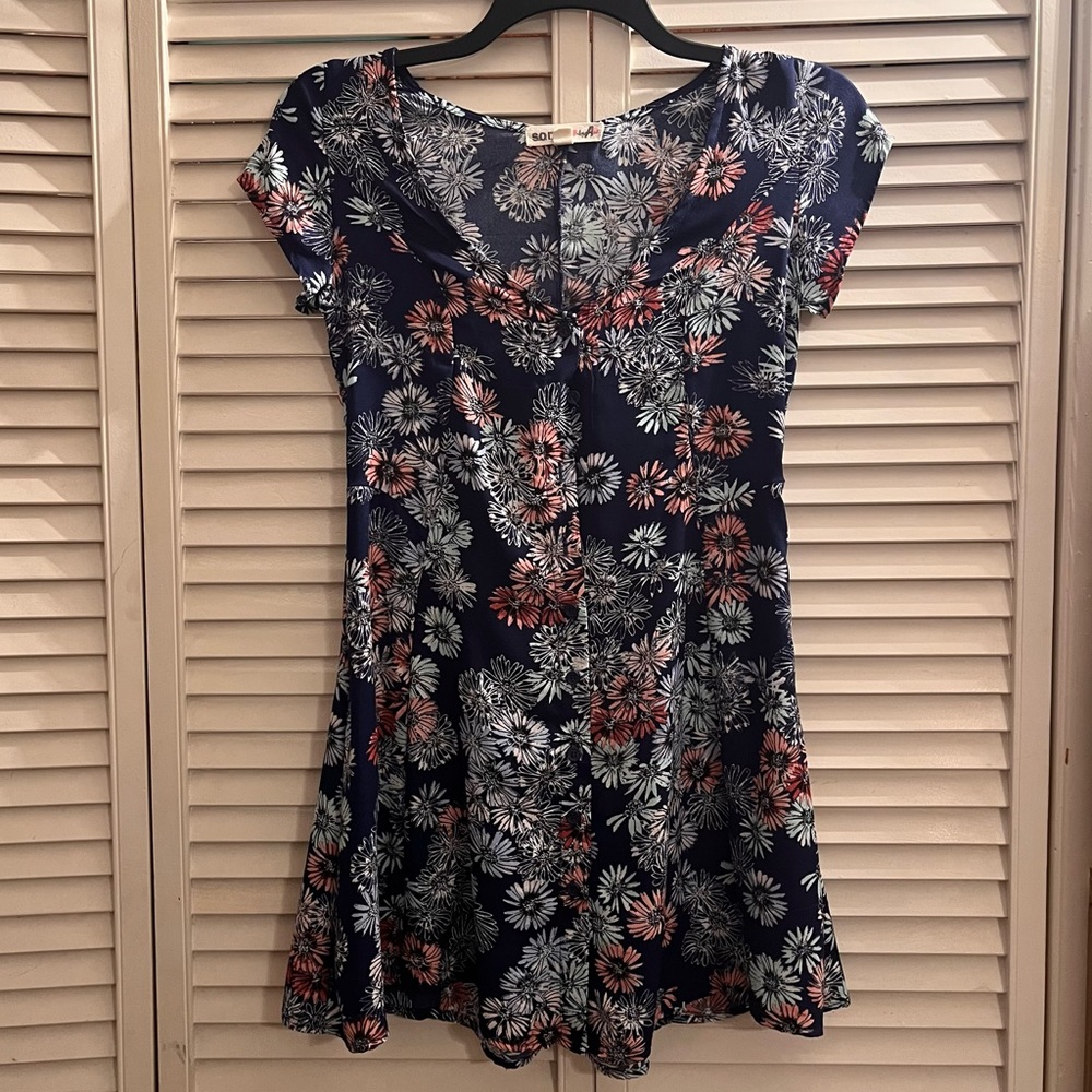 Floral Navy skater dress